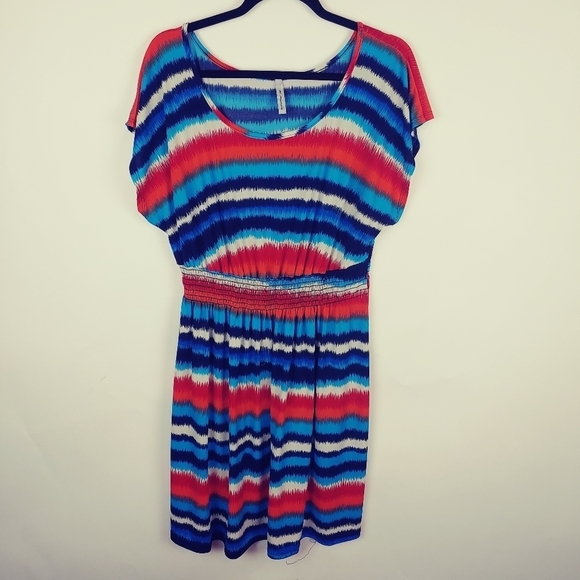 Mi Manchi Stripe Short Sleeve Dress Swim Cover Up - Picture 3 of 6